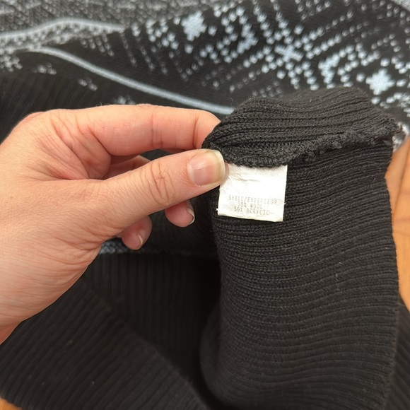 NILS Skiwear Baby Blue and Black Wool-Blend Geometric Turtleneck Sweater sz L - Picture 11 of 12